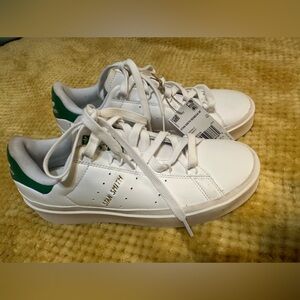 adidas Originals Stan Smith Bonega Women's platform sneaker WHITE/GREEN sz9 NWT